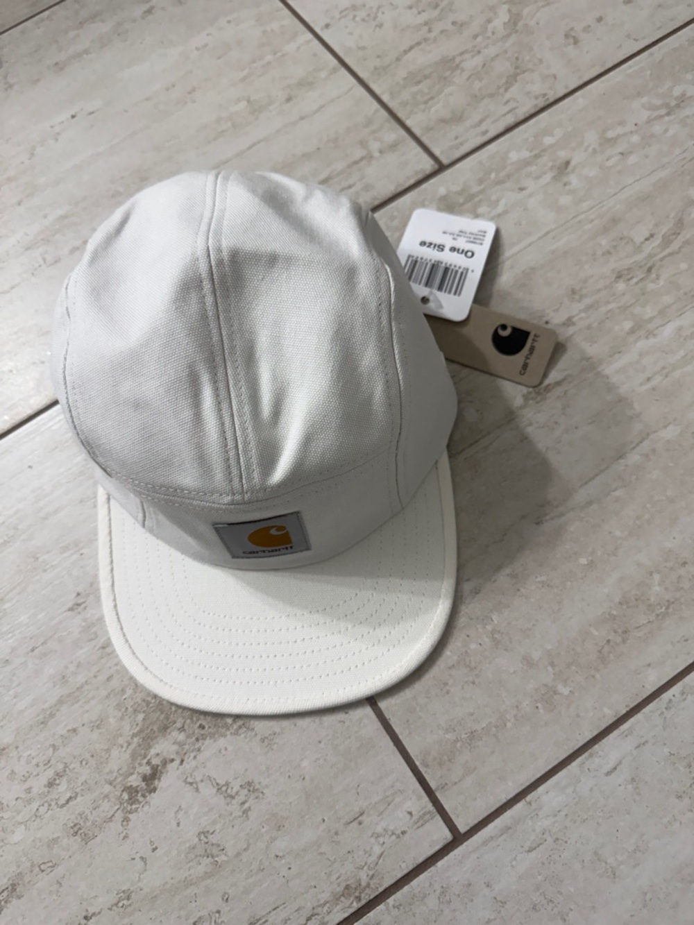 Carhartt White Canvas Five-Panel Hat with Gold Logo Patch..nwt ..authentic